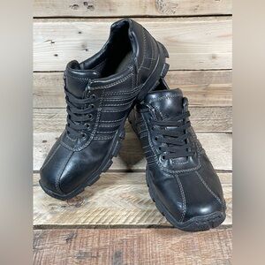Dockers Black Leather Stitched Shoes 90-6454 Size 8M Oxford/Work/Hiking /Trail